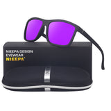 NIEEPA Men's Driving Sports Polarized Sunglasses Square Wayfarer Plastic Frame Glasses NUS1007