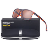 NIEEPA Men's Driving Sports Polarized Sunglasses Square Wayfarer Plastic Frame Glasses NUS1007