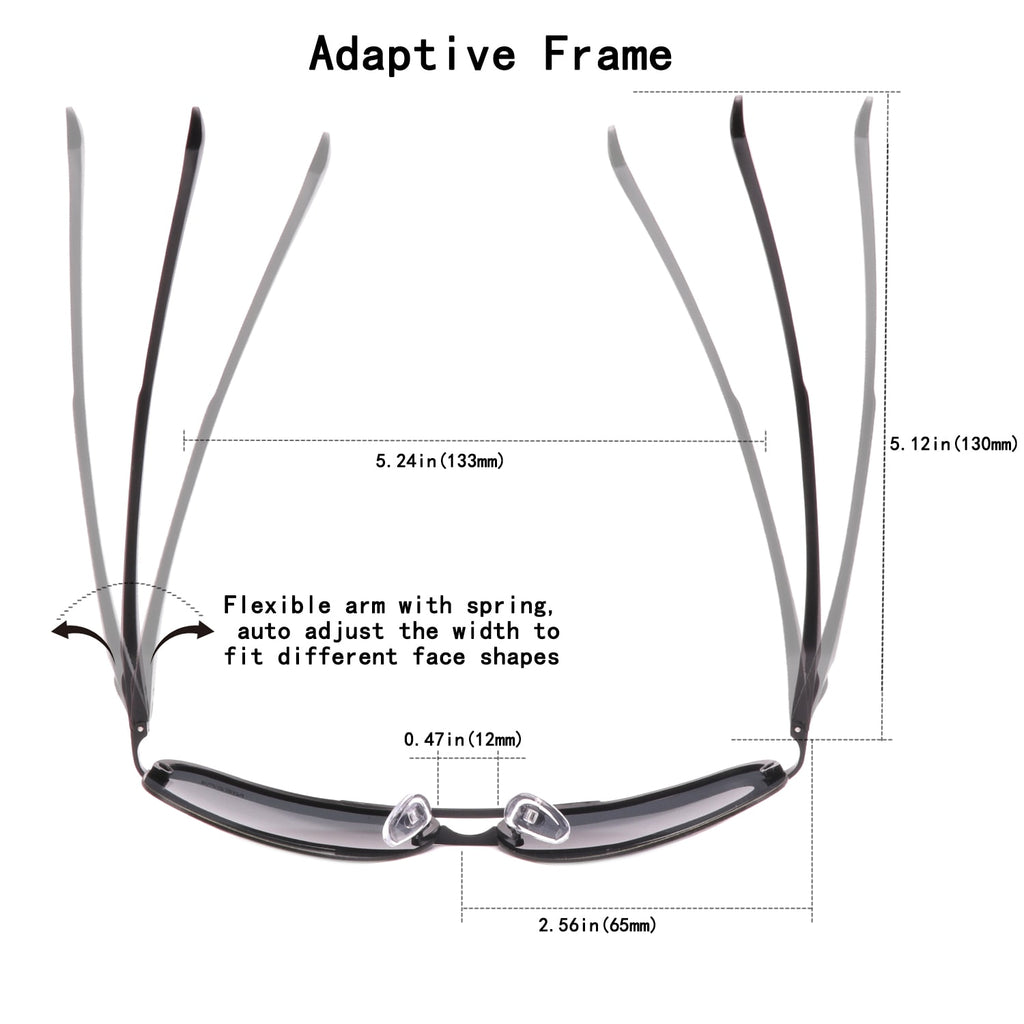 NIEEPA Polarized Aviator Sunglasses For Men Women Half Frame Spring Hinges Sun Glasses UV400