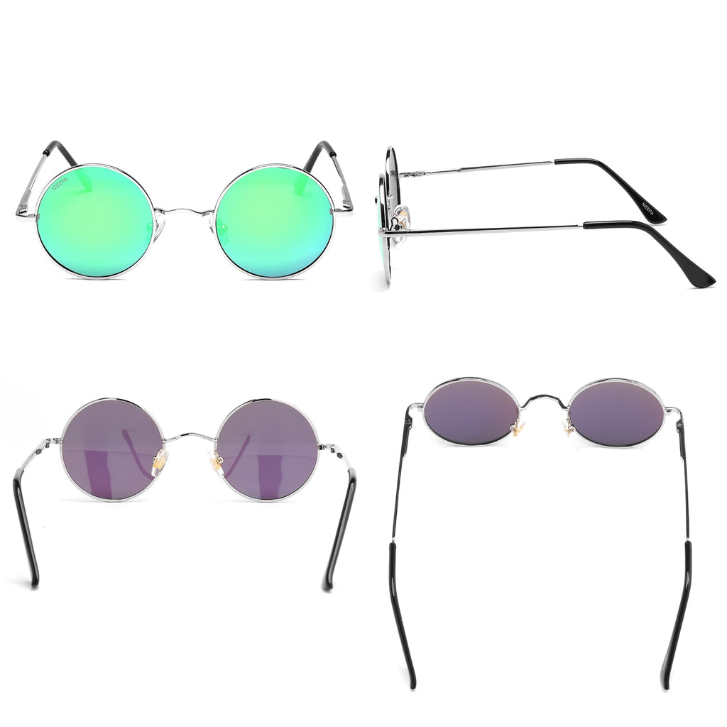 NIEEPA John Lennon Vintage Round Polarized Hippie Sunglasses Small Circle Sun Glasses NP1002