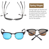 NIEEPA Semi Rimless Polarized Sunglasses Classic Brand Sun Glasses Retro Aluminum Magnesium Temple Glasses With Rivets