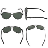 NIEEPA Aviator Polarized Sunglasses Mens Al-Mg Metal Ultra Light Frame Driving Glasses