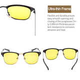 NIEEPA Semi Rimless Polarized Sunglasses Classic Brand Sun Glasses Retro Ultra Light Stainless steel Frame With Rivets