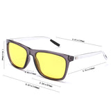 NIEEPA Square Polarized Night Vision Sunglasses Aluminum Magnesium Temple Retro Driving Sun Glasses