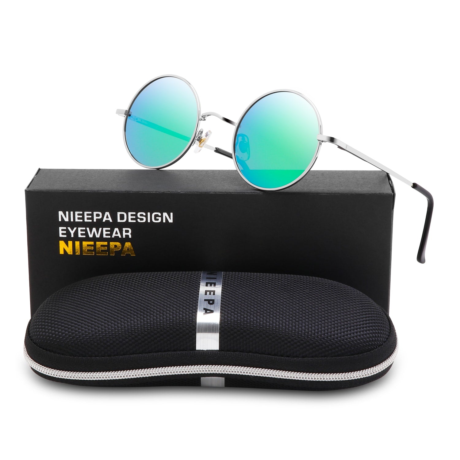 NIEEPA John Lennon Vintage Round Polarized Hippie Sunglasses Small Circle Sun Glasses NP1002