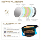 NIEEPA Semi Rimless Polarized Sunglasses Classic Brand Sun Glasses Retro Aluminum Magnesium Temple Glasses With Rivets