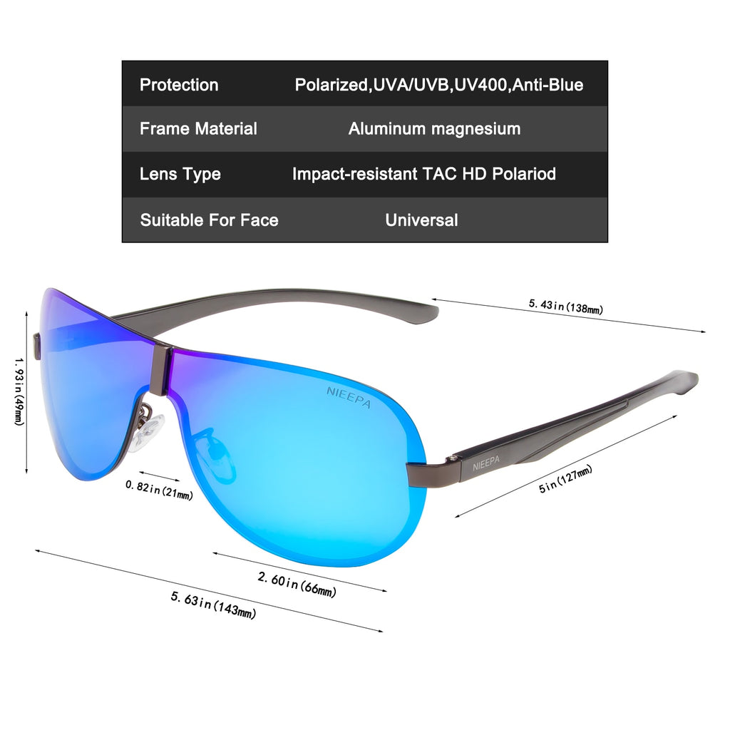 NIEEPA Men Polarized Sunglasses Fashion Brand Rimless Driving Sun Glasses Outdoor Goggle