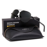 NIEEPA Aviator Polarized Sunglasses Mens Al-Mg Metal Ultra Light Frame Driving Glasses