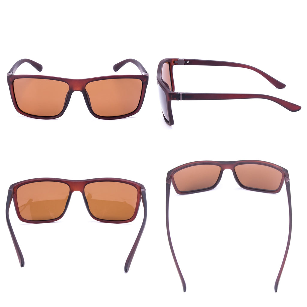 NIEEPA Men's Driving Sports Polarized Sunglasses Square Wayfarer Plastic Frame Glasses NUS1007