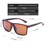 NIEEPA Men's Driving Sports Polarized Sunglasses Square Wayfarer Plastic Frame Glasses NUS1007