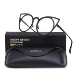 NIEEPA Womens Cat Eye Sunglasses Metal Cut Out Round Mirror Lens Sun Glasses