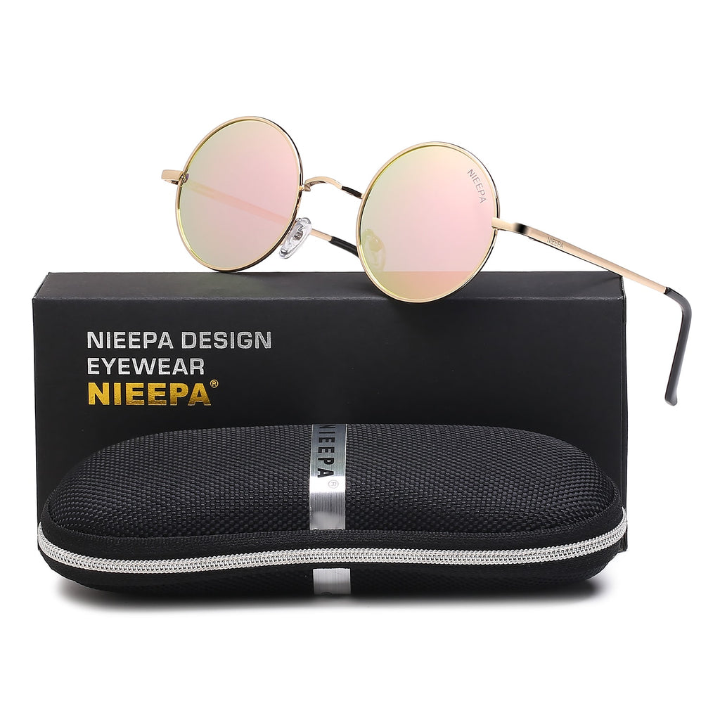 NIEEPA John Lennon Vintage Round Polarized Hippie Sunglasses Small Circle Sun Glasses NP1002