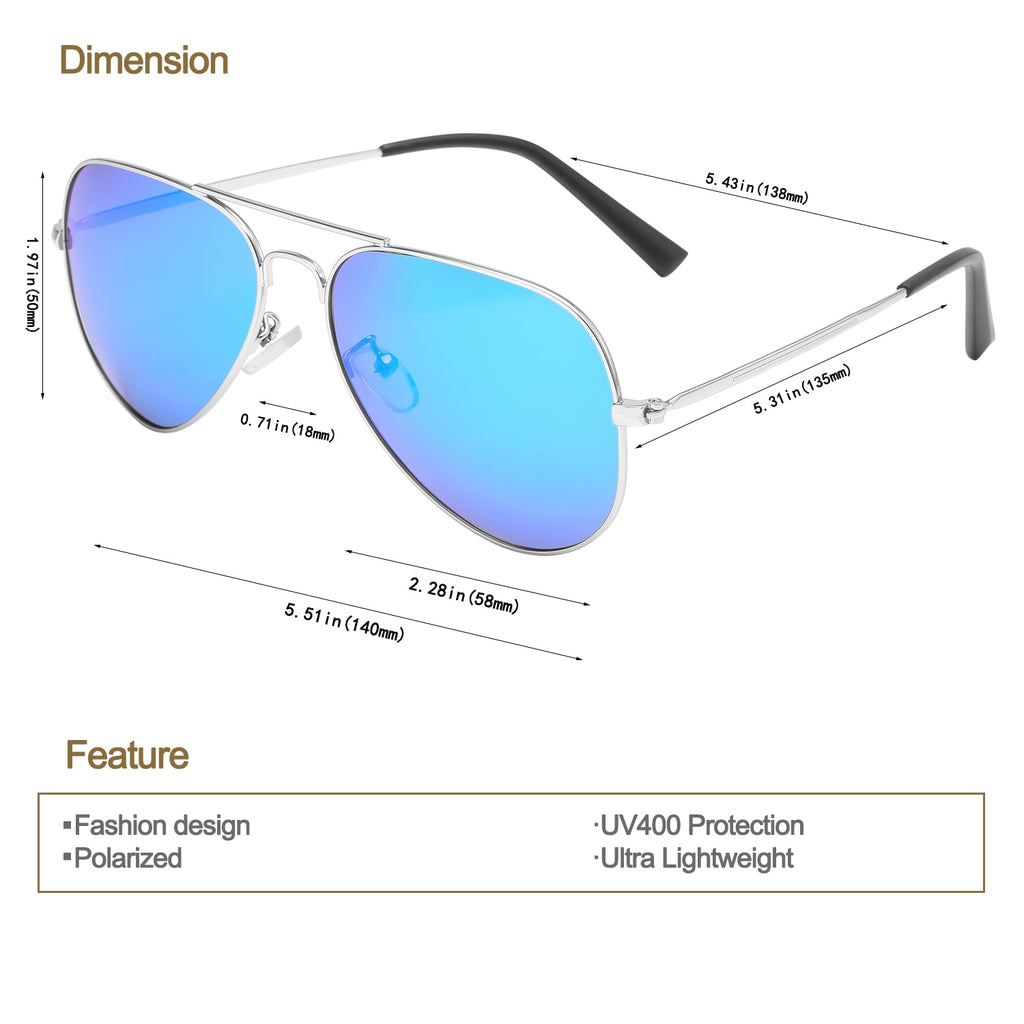 Aviator Polarized TAC Lenses Spectacles