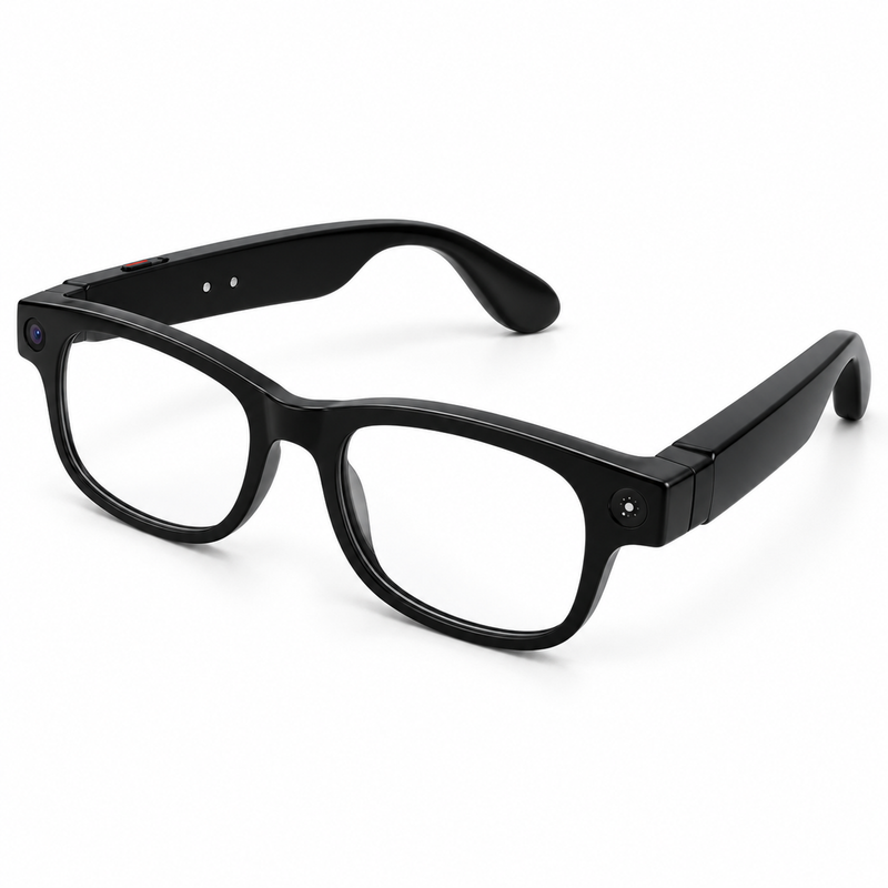 AI Camera Glasses with Interchangeable Lenses and App Translation