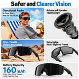 Smart Bluetooth Audio Glasses with Photochromic Lenses and Touch Controls for Cycling