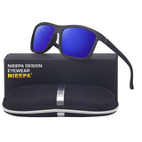 NIEEPA Men's Driving Sports Polarized Sunglasses Square Wayfarer Plastic Frame Glasses NUS1007