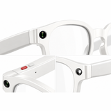 Round AI Camera Glasses with Three-Lens Set and App Translation