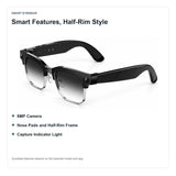 Half-Rim AI Camera Glasses with 8MP Camera and App Translation