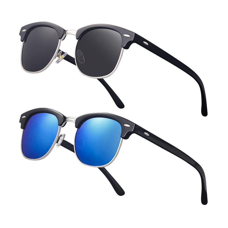 NIEEPA 1006 Classic Semi-Rimless Polarized Sunglasses - 2-Pack