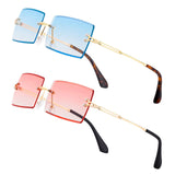 Y2K Rimless Rectangle Sunglasses