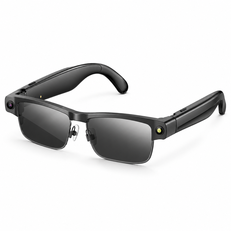AI Camera Glasses with App Visual Recognition and Open-Ear Audio