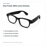 AI Camera Glasses with Interchangeable Lenses and App Translation