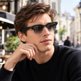 Half-Rim AI Camera Glasses with 8MP Camera and App Translation