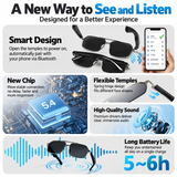 Bluetooth Smart Glasses with Auto On/Off Spring Hinge for Music and Calls