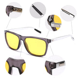 NIEEPA Square Polarized Night Vision Sunglasses Aluminum Magnesium Temple Retro Driving Sun Glasses