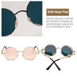 Steampunk Round Polarized Sunglasses Retro Vintage Spring Metal Hippie Classic Gothic Glasses