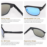 NIEEPA Semi Rimless Polarized Sunglasses Classic Brand Sun Glasses Retro Aluminum Magnesium Temple Glasses With Rivets