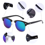 NIEEPA Semi Rimless Polarized Sunglasses Classic Brand Sun Glasses With Metal Retro Rivets
