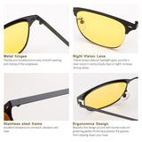 NIEEPA Semi Rimless Polarized Sunglasses Classic Brand Sun Glasses Retro Ultra Light Stainless steel Frame With Rivets