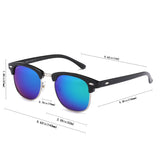 NIEEPA Semi Rimless Polarized Sunglasses Classic Brand Sun Glasses With Metal Retro Rivets