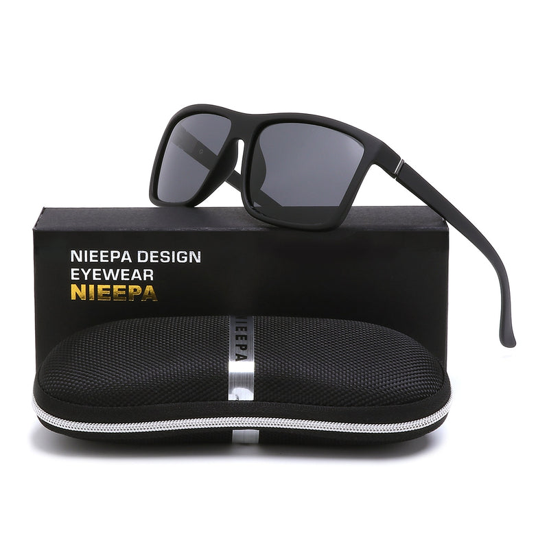 NIEEPA Men's Driving Sports Polarized Sunglasses Square Wayfarer Plastic Frame Glasses NUS1007