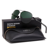 NIEEPA Aviator Polarized Sunglasses Mens Al-Mg Metal Ultra Light Frame Driving Glasses