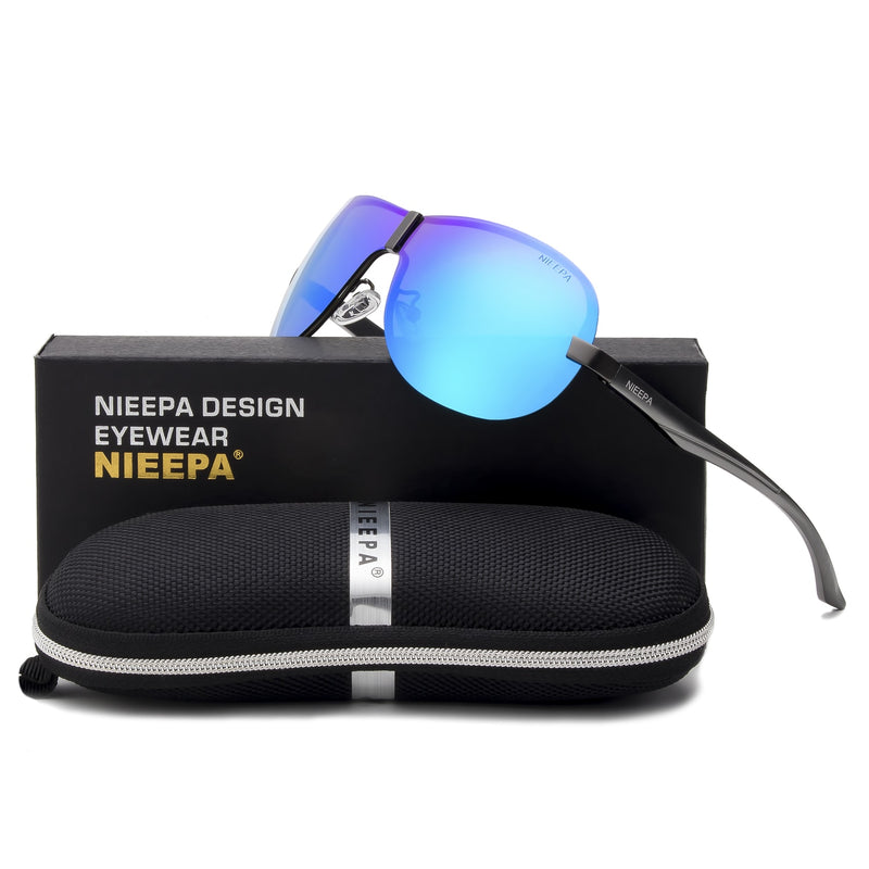 NIEEPA Men Polarized Sunglasses Fashion Brand Rimless Driving Sun Glasses Outdoor Goggle