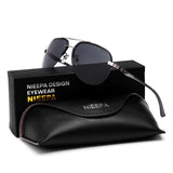 NIEEPA Polarized Aviator Sunglasses For Men Women Half Frame Spring Hinges Sun Glasses UV400