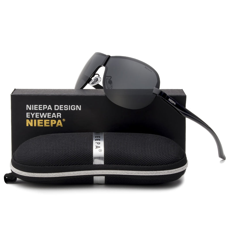 NIEEPA Men Polarized Sunglasses Fashion Brand Rimless Driving Sun Glasses Outdoor Goggle