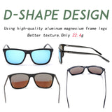 NIEEPA Square Polarized Sunglasses Aluminum Magnesium Temple Retro Driving Sun Glasses
