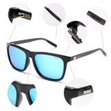 NIEEPA Square Polarized Sunglasses Aluminum Magnesium Temple Retro Driving Sun Glasses
