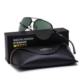 NIEEPA Polarized Aviator Sunglasses For Men Women Half Frame Spring Hinges Sun Glasses UV400