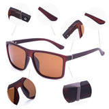 NIEEPA Men's Driving Sports Polarized Sunglasses Square Wayfarer Plastic Frame Glasses NUS1007