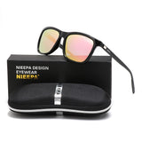 NIEEPA Square Polarized Sunglasses Aluminum Magnesium Temple Retro Driving Sun Glasses