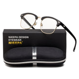 NIEEPA Semi Rimless Polarized Sunglasses Classic Brand Sun Glasses With Metal Retro Rivets