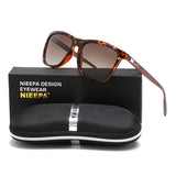 NIEEPA Square Polarized Sunglasses Aluminum Magnesium Temple Retro Driving Sun Glasses